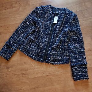 NWT Banana Republic navy tweed boucle jacket 8.
